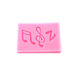 Silicone Mold 60x44x6 mm Musical Notes