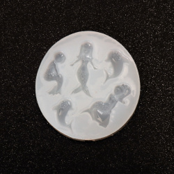 Silikonová odlévací forma Mořská panna 76×80×8 mm