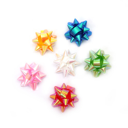 Mini Star Bow Ribbons, 38 mm, Self-adhesive, in 6 colors x 2 pieces