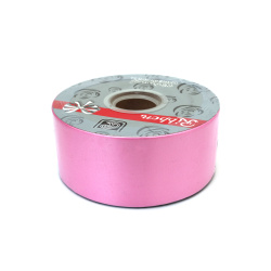 Panglică pentru flori și ambalaje 48 mm roz ~75 metri