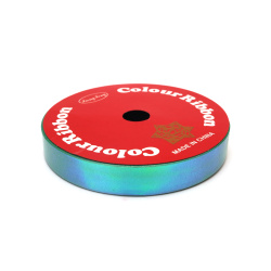 Rainbow Green Ribbon 16 mm – Perfect for Flowers, Gifts and Festive Decorations ~9 m