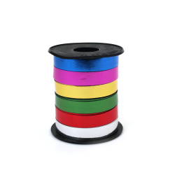 Panglică pentru flori și ambalaje 8 mm metalizată 6 culori x 3 metri