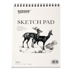 Sketchbook A4 spiral sketch pad 160 gr 24 sheets