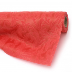 Текстилна хартия релефна орнаменти 53x450 см цвят червен