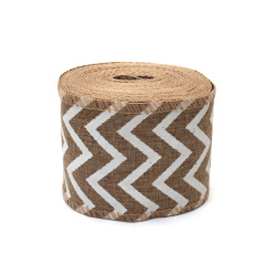 Bedrucktes Juteband, 60 mm, ca. 6 m