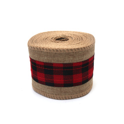 Jutová stuha – základ na aplikácie s textilným lemom, 65 mm × 6 m