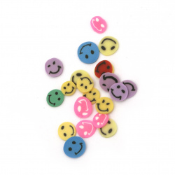 Fimo decoration elements 6 ~ 3x6 ~ 3x0.3 ~ 0.7 mm smiles ASSORTE colors and shapes -5 grams
