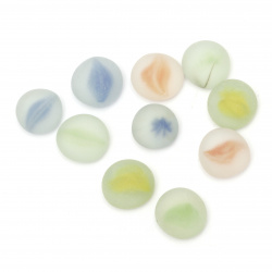 Елементи за декорация стъклени полусфери камъчета матирани 17~22x8~10 мм асорте цветове ~380 грама ~76 броя