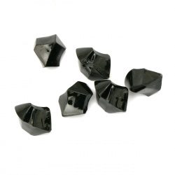 Елементи за декорация акрилни кристали 25x18 мм плътен черен ~145 грама ~65 броя