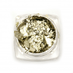 Foil Flakes for a Shattered Glass Effect in a Jar, Gold/Champagne Color, 3 ml (~1 gram)