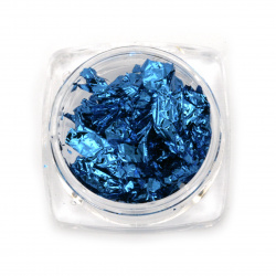 Foil Flakes for a Shattered Glass Effect in a Jar, Dark Sky Blue Color, 3 ml (~1 gram)