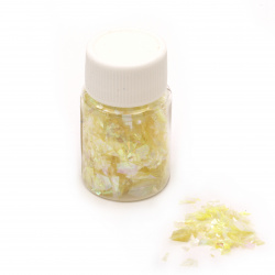 Foil Flakes for a Shattered Glass Effect, Yellow Rainbow Color, 15 ml (~3 grams)
