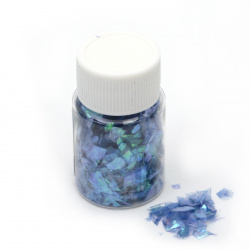 Foil Flakes for a Shattered Glass Effect, Dark Sky Blue Rainbow Color, 15 ml (~3 grams)