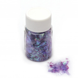 Foil Flakes for a Shattered Glass Effect, Purple Rainbow Color, 15 ml (~3 grams)