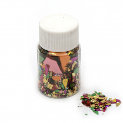 Foil Flakes for a Shattered Glass Effect, Multicolor Rainbow, 15 ml (~3 grams)