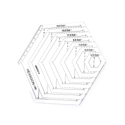 Acrylic Hexagon Shape Template Ruler for Patchwork MHEX14, 18x15.5 cm 
