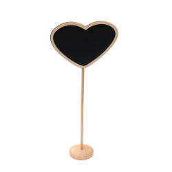 Wooden Heart Shaped Blackboard sign 145x100x2 mm with Stand 300 mm 