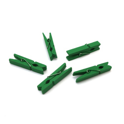 Ξύλινα μανταλάκια 7x45 mm χρώμα πράσινο - 20 τεμάχια