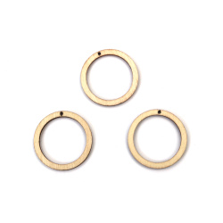 Pandantiv cerc din lemn 30x3 mm culoare naturală - 20 bucăți