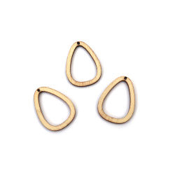 Natural Wooden Teardrop Pendants – 30x23x3 mm (Set of 20) – Perfect for Handmade Jewelry, Crafts & Decorative Creations