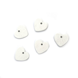 White Wooden Heart Pendants 18x17x3 mm – Set of 20 – Decorative Charms for Crafts, Wedding Décor & DIY Projects