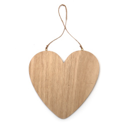 Lovely Wooden Heart Plaque with String – Natural Finish – 140x200x3 mm – Great for DIY Signs, Gift Ideas & Creative Decorations