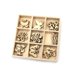 Set de figurine din lemn într-o cutie 20±29x12±31x3 mm 9 modele - 27 piese