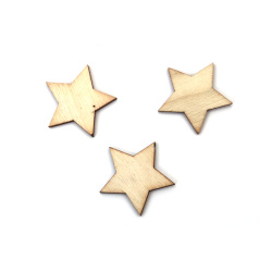Χαριτωμένα φυσικά ξύλινα αστεράκια 30x3 mm – Σετ 20 τεμ. για χειροτεχνίες & διακόσμηση