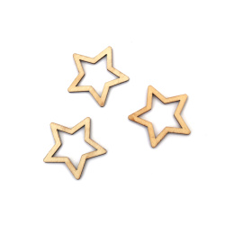 Beautiful Natural Wooden Star Figurines 35x3 mm – Set of 20 for Christmas Crafts, Festive Decorations & DIY Projects