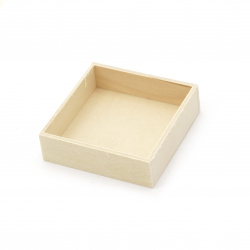 Square Wooden Box without Lid for Decoration and Storage / 70x70x20 mm color