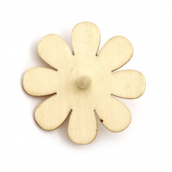 Wooden whirligig 70x3 mm white flower