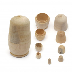 Lemn matrioșka pentru decor 115x65 mm 80x45 mm 57x30 mm 40x20 mm 25x13 mm culoare alb 5 buc