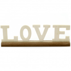 Inscripție "Love" din lemn 285x85x30 mm cu suport
