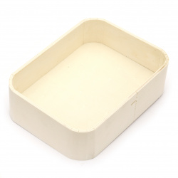 Wooden box with rounded corners without lid 215x157x60 mm color white