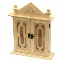 Кутия дървена с орнамент 290x220x62 мм за ключове