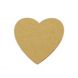 Paper Mache Heart 10x10x1.5 mm -10 pcs
