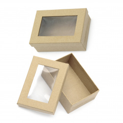 Paper Mache Box, Rectangular with Window115x79x40 mm 