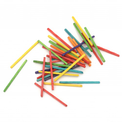Wooden sticks 50 mm multicolored -1000 pieces