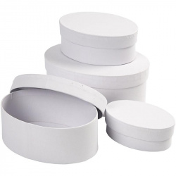 Oval Cardboard Box CREATIV for Gift Packaging and Craft Projects / 10x4 cm / White - 1 piece