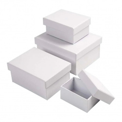 Cardboard Rectangular Box, 11.5x5.5 cm, CREATIV White Color -1 piece
