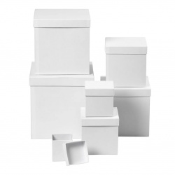 Cutie pătrată din papier-mâché 10x10 cm CREATIV culoare alb -1 bucată