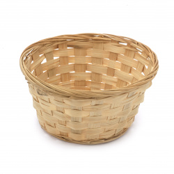 Basket, 170x95 mm, Woven, Light Wood Color
