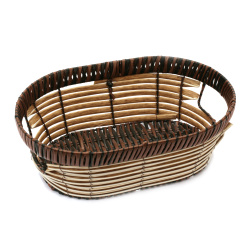 Woven Basket, Melange Brown, 400x300x120 mm