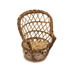 Καρέκλα rattan για διακόσμηση 140x165 mm χρώμα καφέ