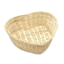Heart-Shaped Basket, 240x215x70 mm, Natural Color