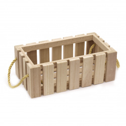 Wooden crate, 255x155x85 mm, with polyester handles