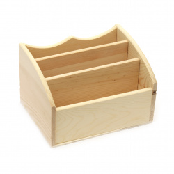 Wooden Organizer, 165x125x105 mm, with Three Compartments