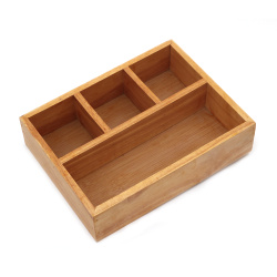 Wooden Organizer, 220x165x55 mm, Four Compartments