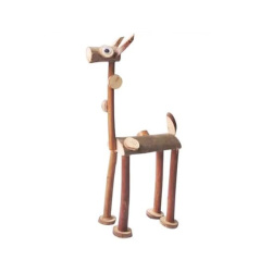 Creative Set with Wooden Discs and Sticks for Crafting a Giraffe