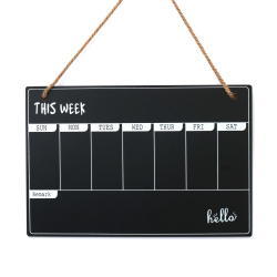 Wooden Blackboard Week Planner, 400x265x3 mm